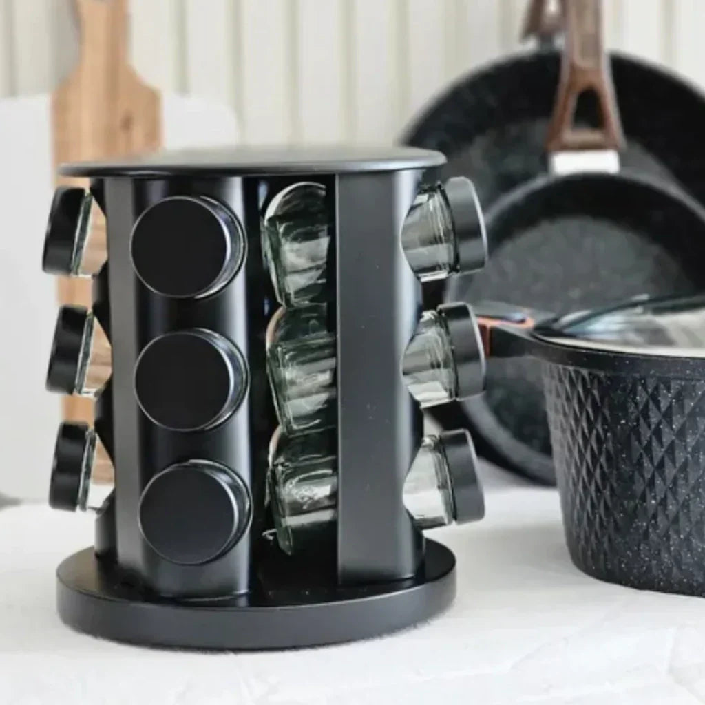 Especiero Giratorio con 12 Frascos | Organización de Cocina